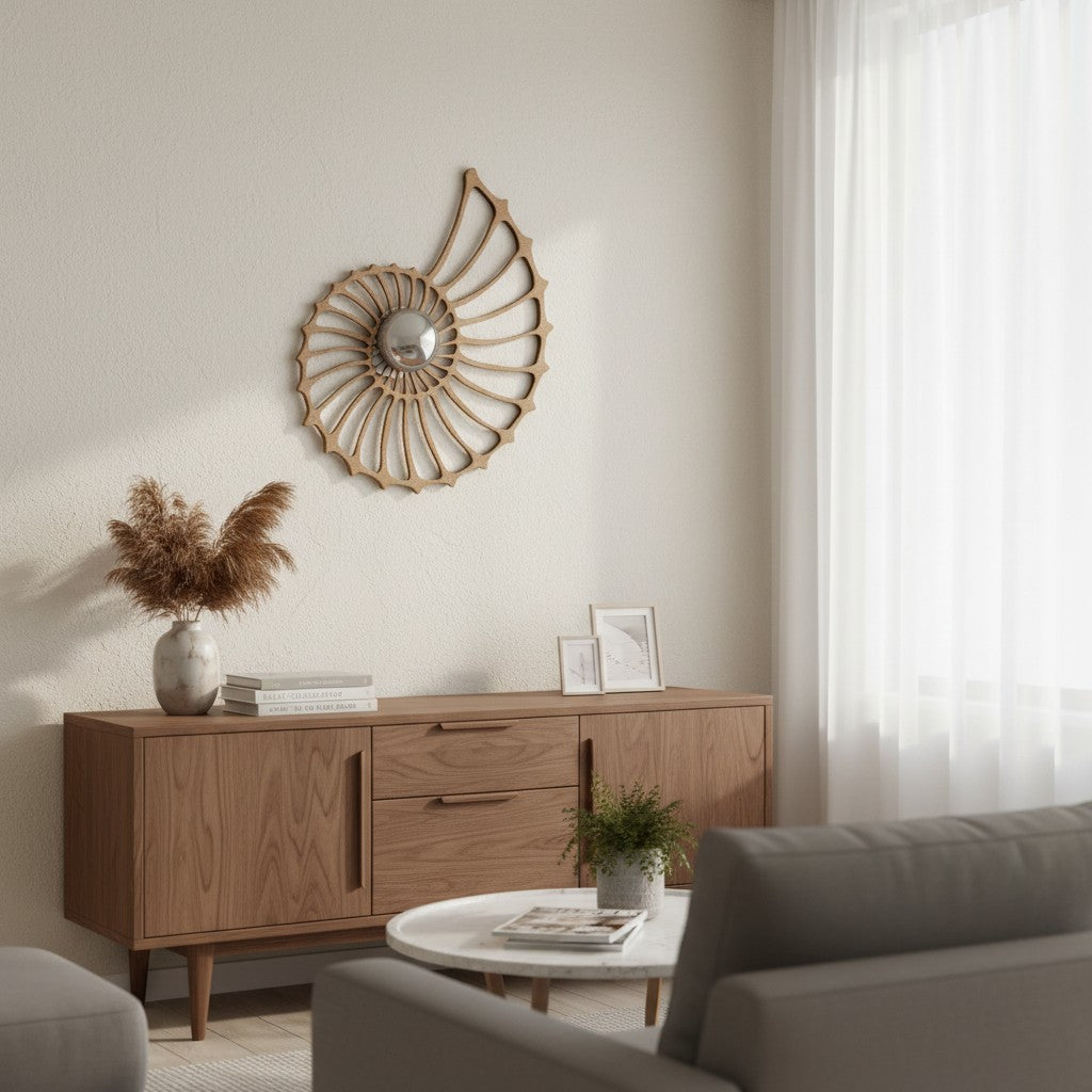 Spiralyn Nautilus-Schalen-Silhouette Moderne Wandleuchte - Beleuchtung für Wohnzimmer | Souliia