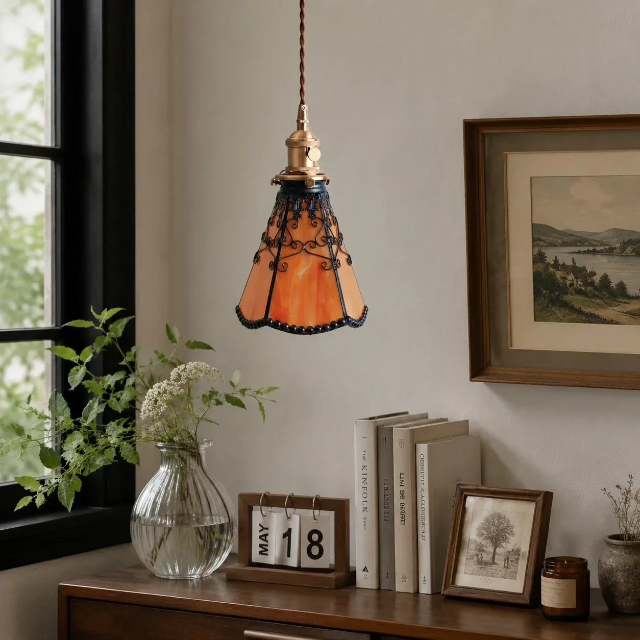 Tiffany-Stil Buntglas Pendelleuchte | Souliia