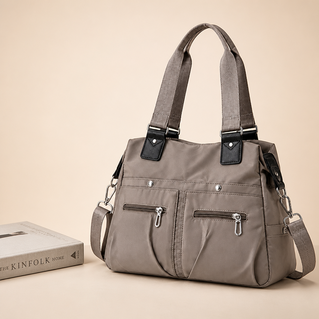 VeroStride – Soft Nylon Shoulder Bag with Detachable Crossbody Strap - Souliia
