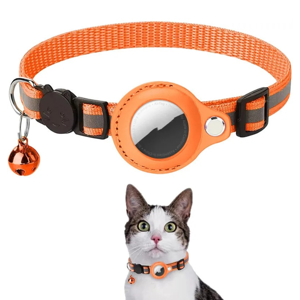 Reflective Waterproof Pet Collar — Secure AirTag Holder