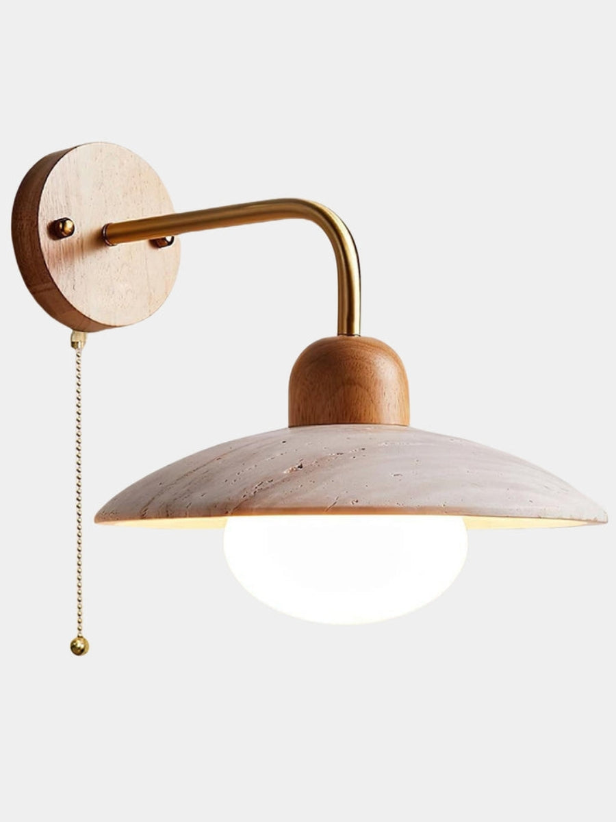 Travira Disc Travertine Wall Light - Modern Minimalist Sconce for Living Room | Souliia