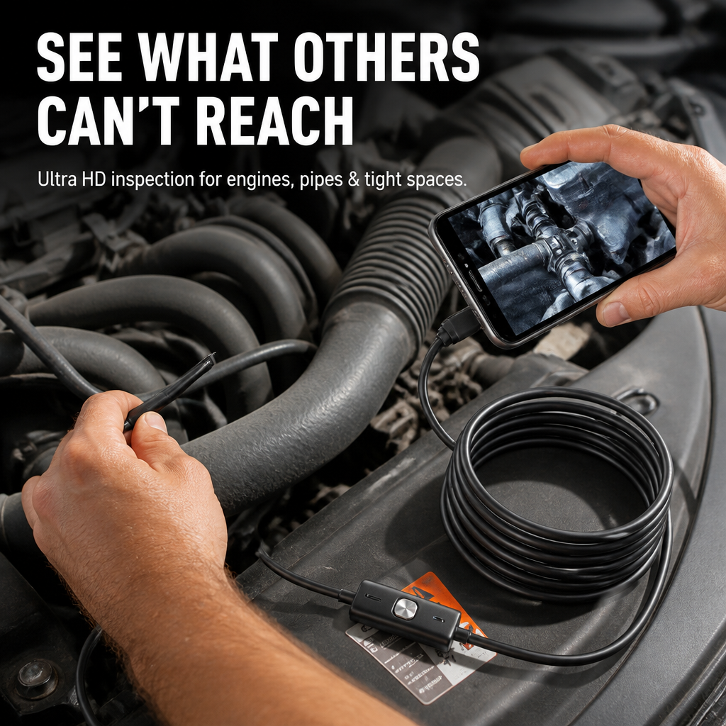 VisionPro Ultra HD Waterproof Endoscope — Spot Every Hidden Flaw with Rock-Solid Clarity and Durability - Souliia