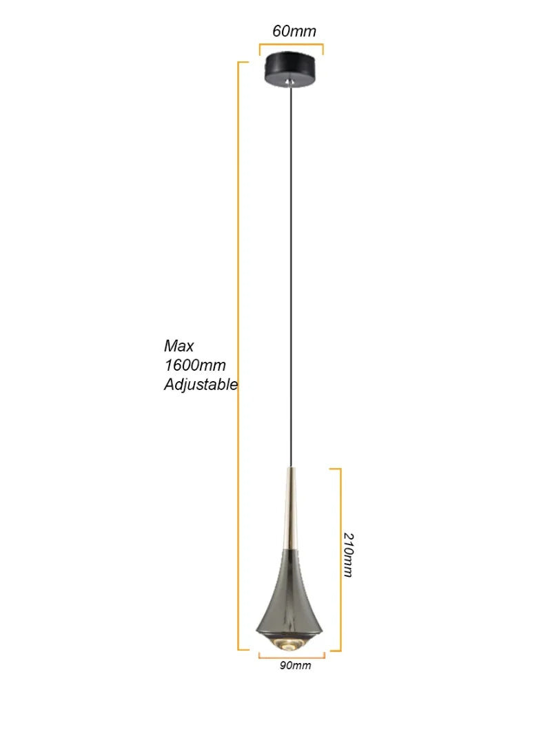 Lumenora LED Teardrop Pendant Light — Nordic Metal Ceiling Fixture