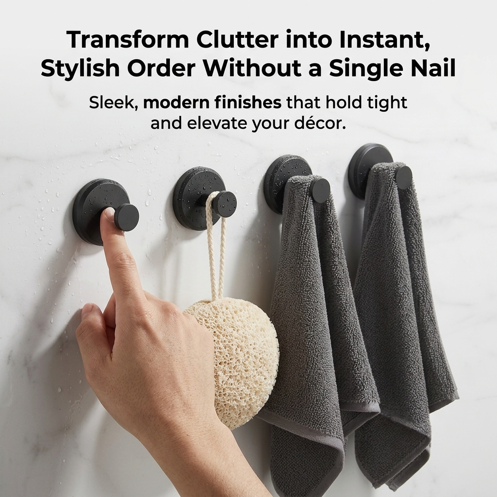 VibraGrip Hooks 4X — Transform Clutter into Instant, Stylish Order Without a Single Nail - Souliia
