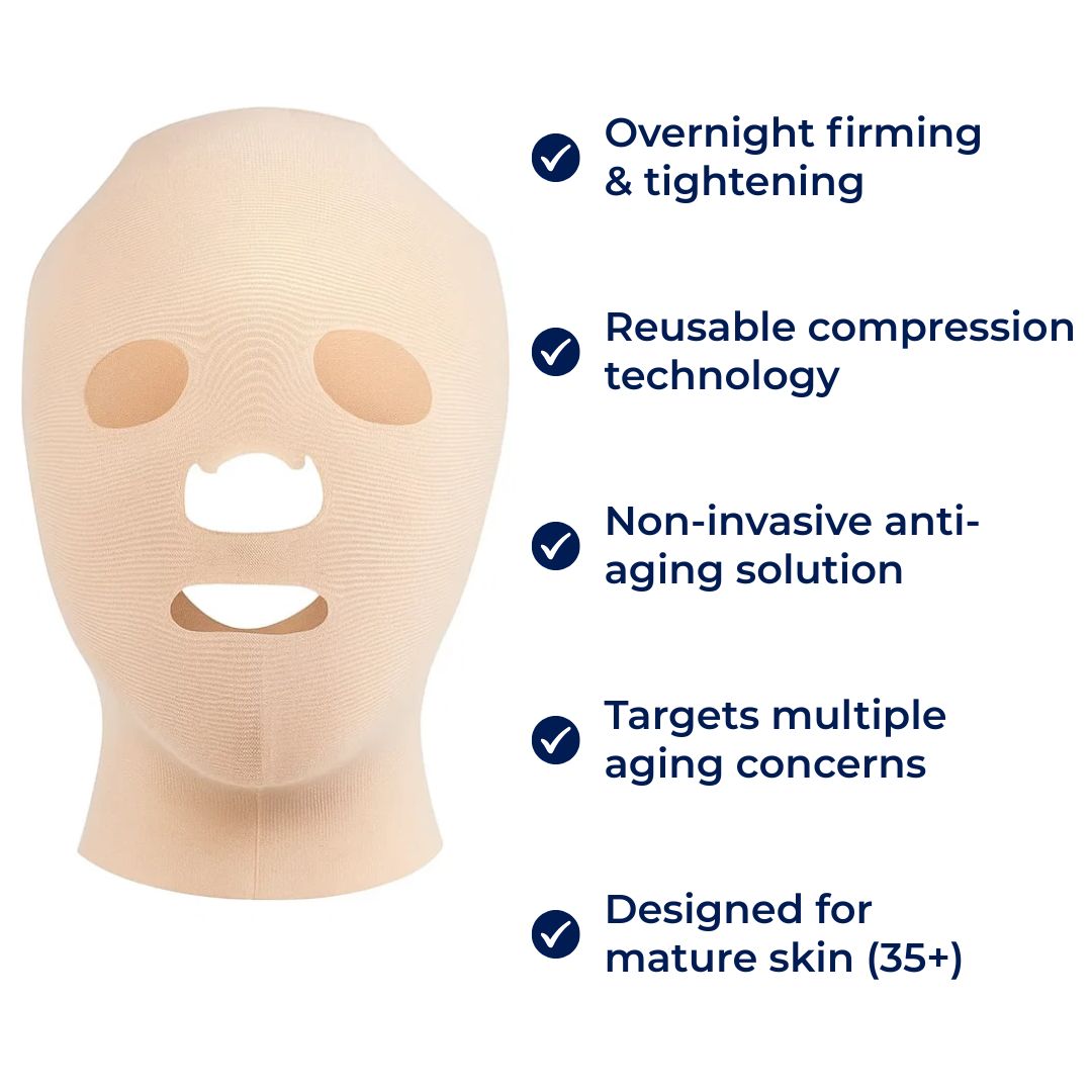 FirmLift | Anti‑Wrinkle Face Lift Mask – Reusable Compression – Soft Ergonomic Fit – Overnight Firming & Tightening for Mature Skin