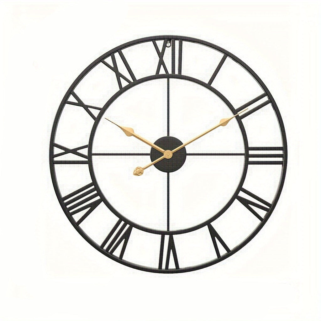 Serenetime Classic Round Wall Clock — Metal Frame, 30cm Diameter, Silent Sweep