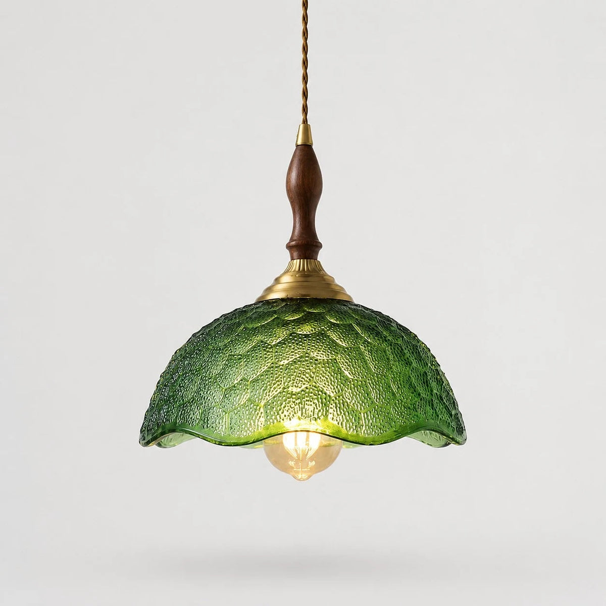 Vintage pendel i bølgekantet glas | Souliia