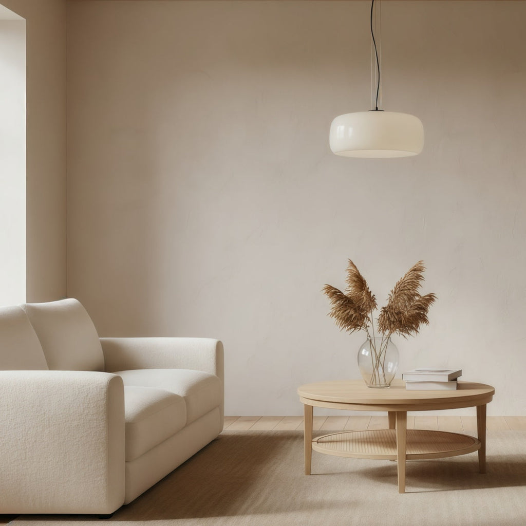 Lunorae Rounded Glass Pendant Lamp - Modern Sculptural Lighting for Living Room | Souliia