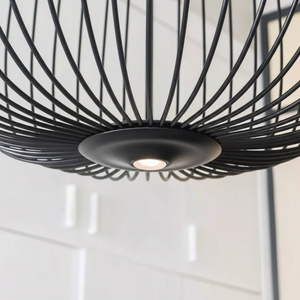 Radiloop Minimalist Suspension Lamp - Metal Lantern-Inspired Design for Dining Room N48 | Souliia