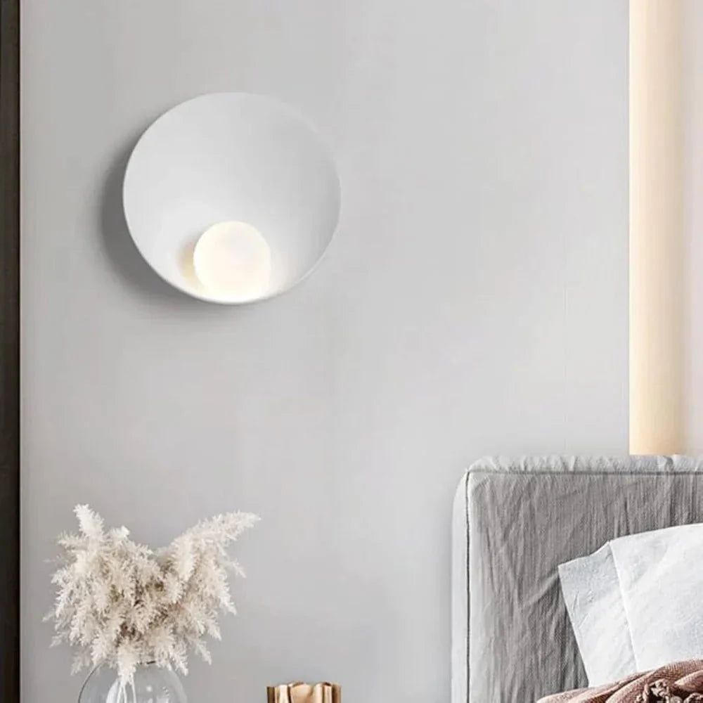 Serenity Modern Resin Japandi Metal Wall Lamp | Souliia