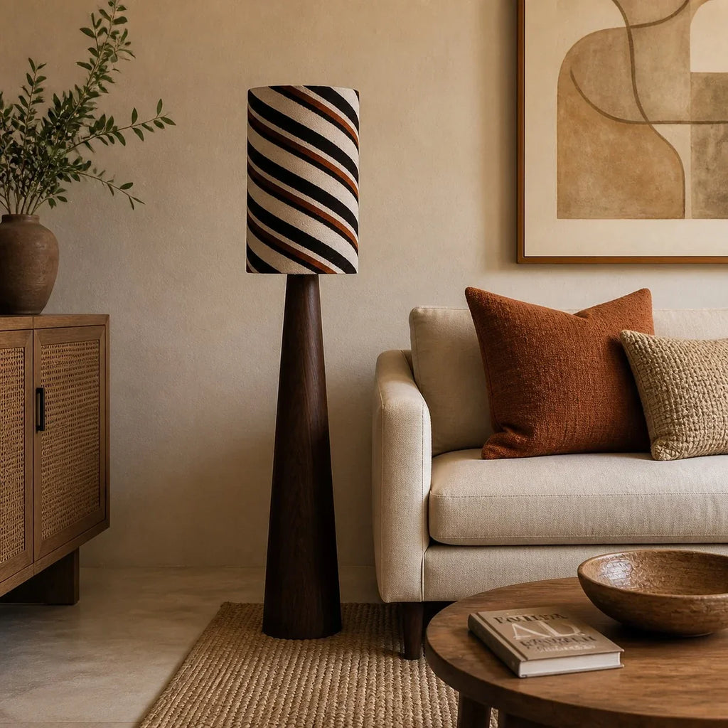 Striped Fabric Floor Lamp | Souliia