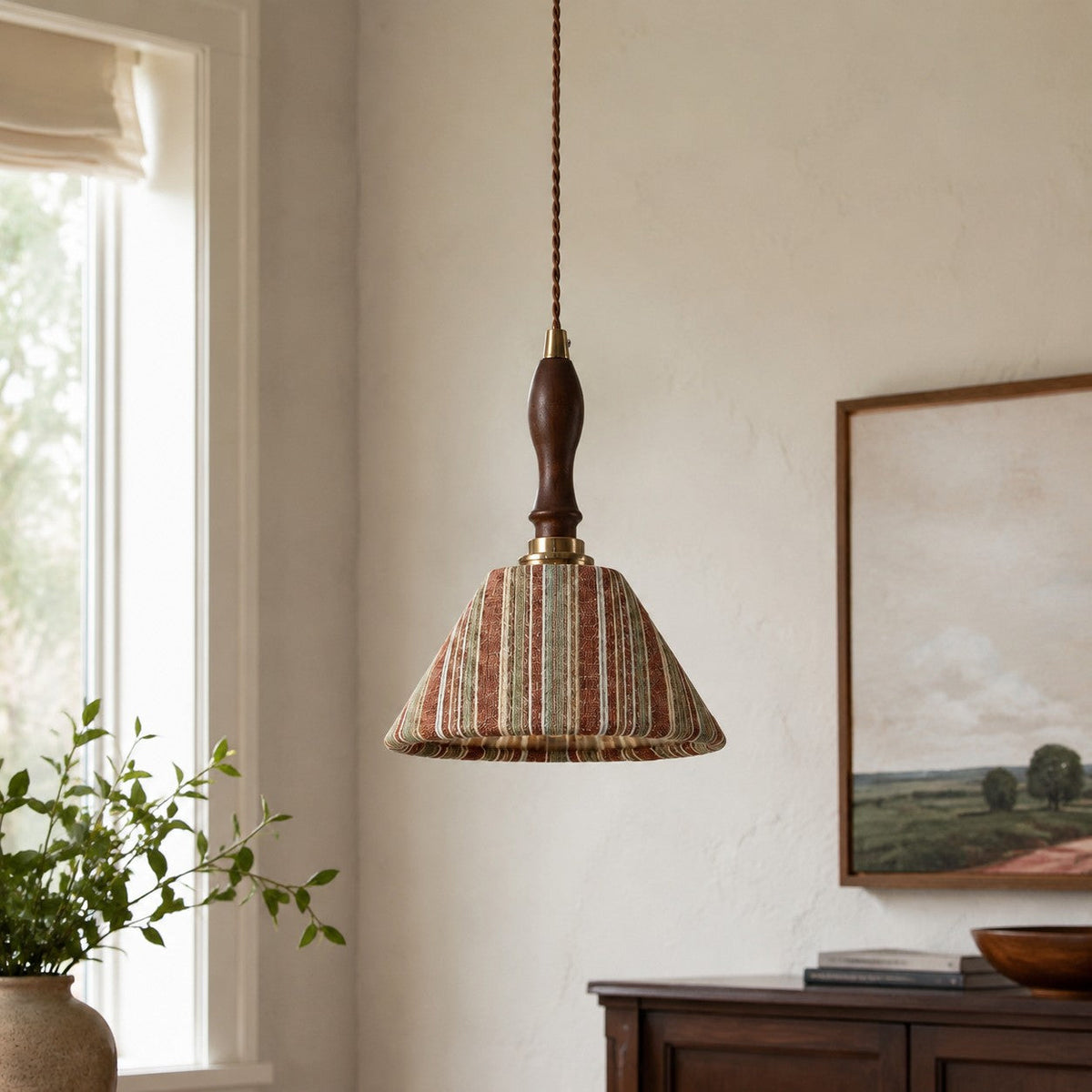 Wabi-sabi-pendellampe i stof | Souliia