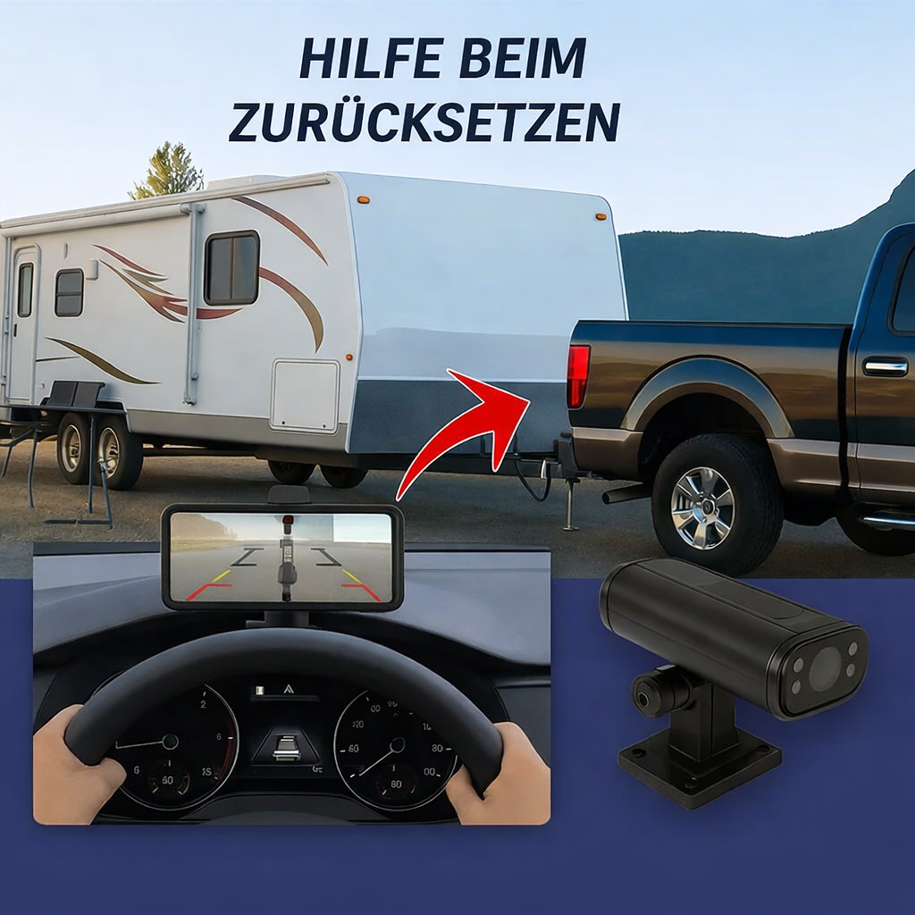 Kabellose Rückfahrkamera | HD-Nachtsicht-Streaming per App | Weitwinkelansicht | EasyCam Pro - Souliia