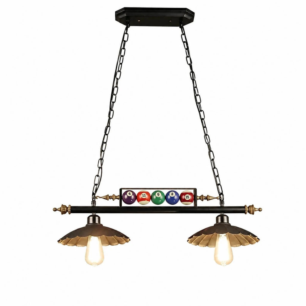 Vintage Industrial Billiard Pendant Light with Glass or Iron Shades | Souliia