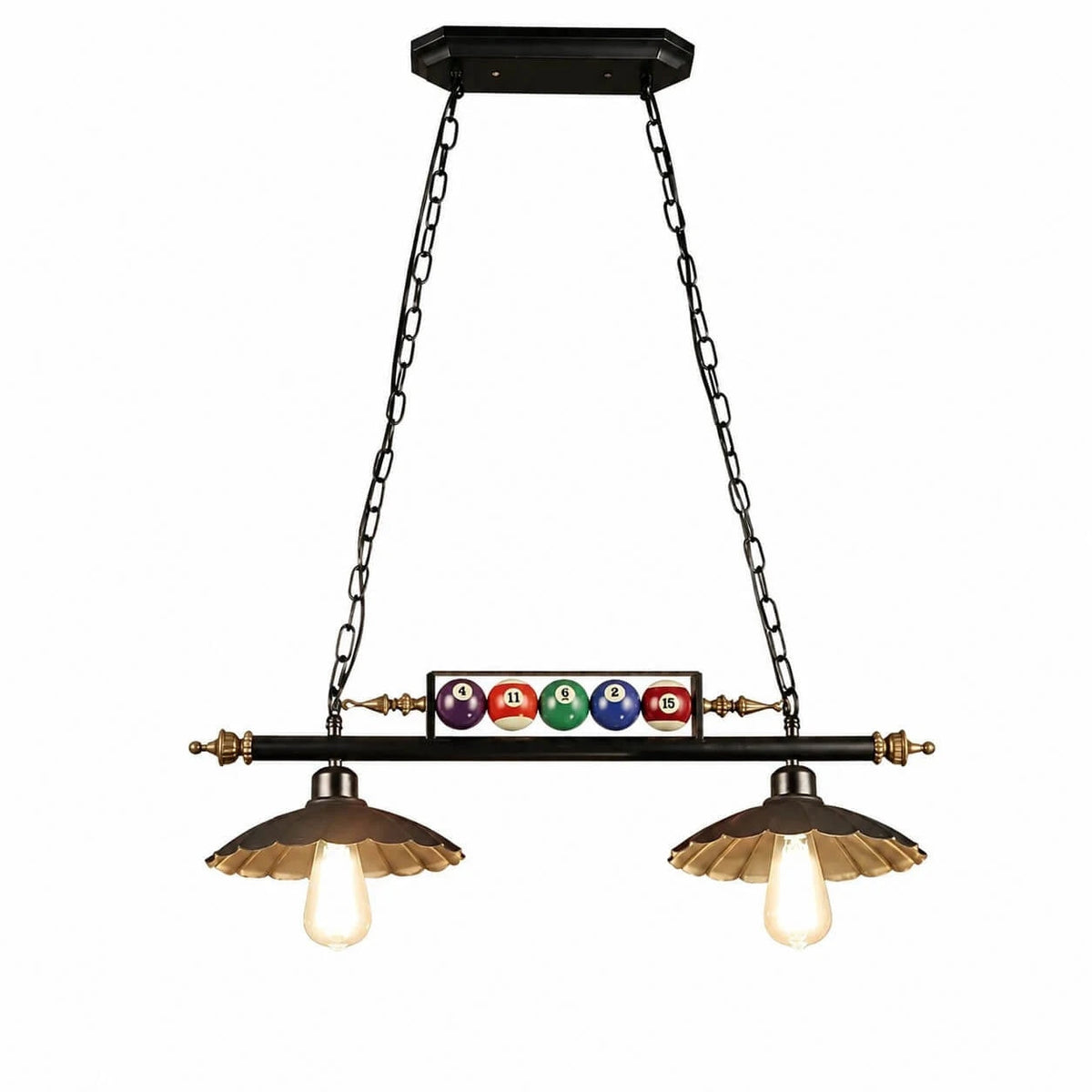 Vintage Industrial Billiard Pendant Light with Glass or Iron Shades | Souliia
