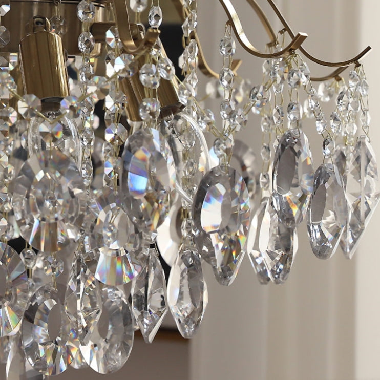 Lustrielle Sparkling Teardrop Branch Crystal Chandelier – Glamorous Retro Romantic Lighting for Dining Room | Souliia
