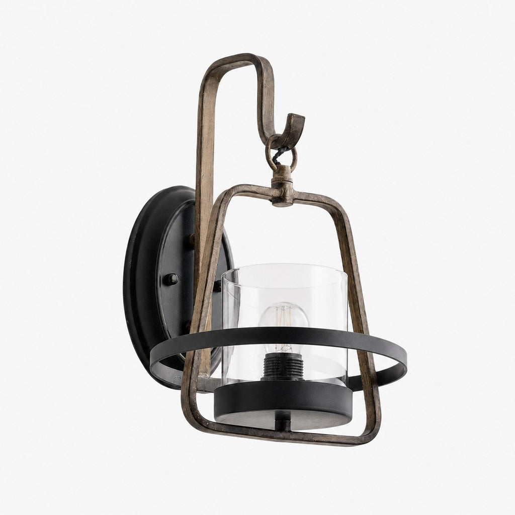 Rust Metal Clear Glass Wall Sconce | Souliia