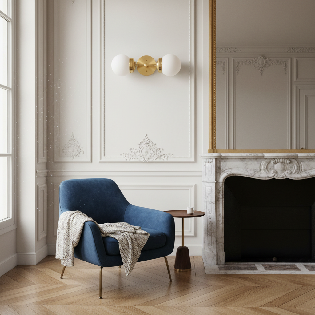 Lumio Globe moderne geometrische Wandleuchte – elegante Art-Deco-Waschtischleuchte für Gäste-WC oder Flur | Souliia