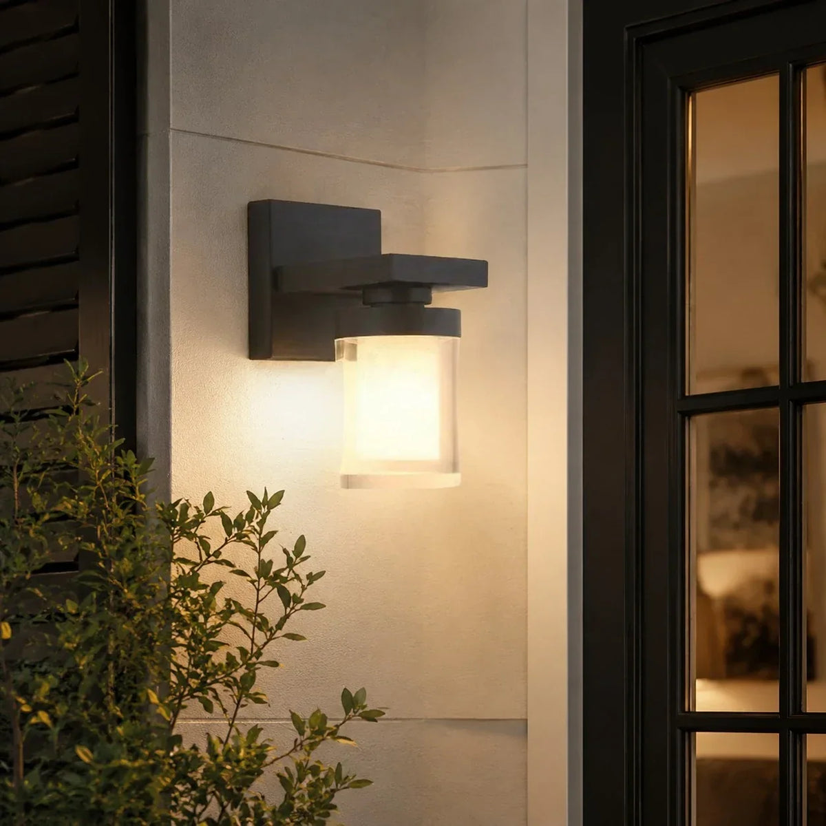 Lampada da parete per esterni moderna in nero opaco | Souliia