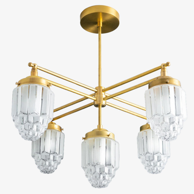 Tierlux Glas Moderner Art Deco Mehrarm-Glas-Kronleuchter – Premium Deckenleuchte für Wohnzimmer oder Essbereich | Souliia