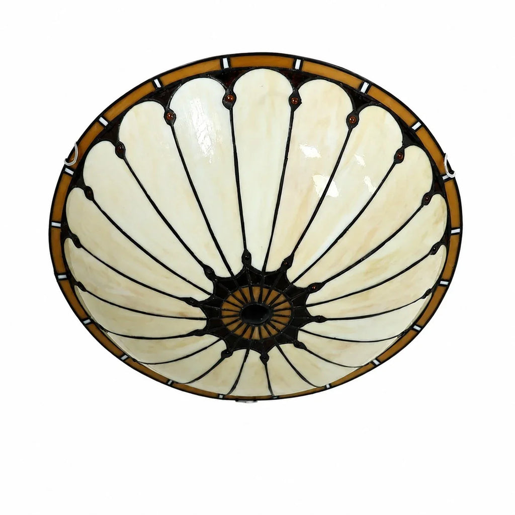 Tiffany-Style Stained Glass Flush Mount Light | Souliia