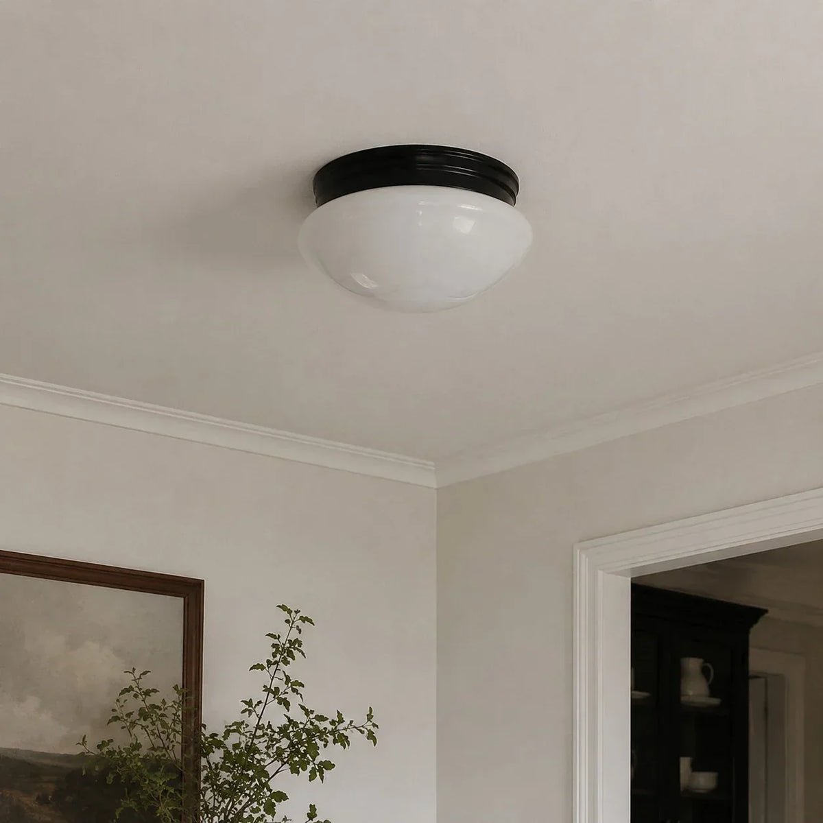 Ribbed or Opal Glass Flush Mount Ceiling Light | Souliia