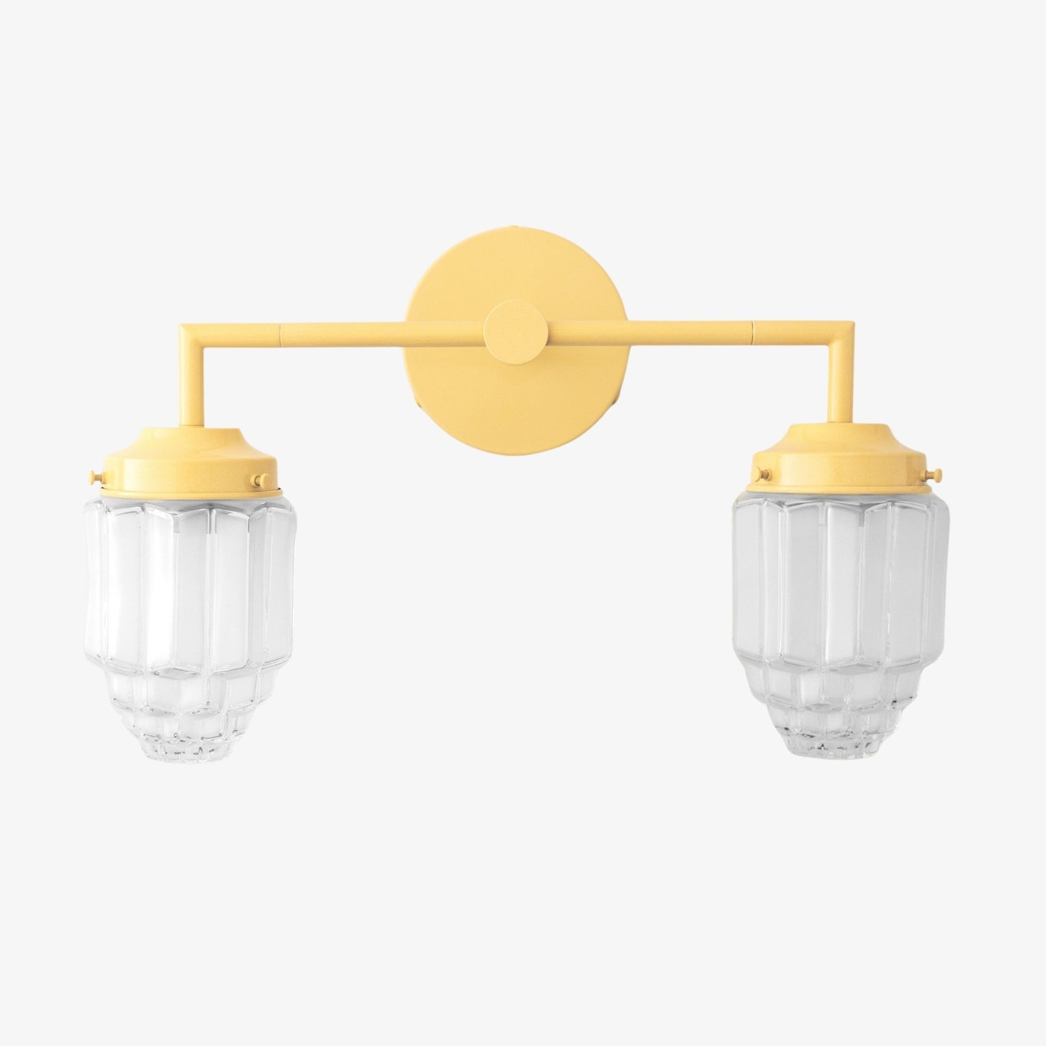 Tierlux Glass Art Deco Vanity Light – Geometric Glass Wall Sconce for Modern Bathrooms | Souliia