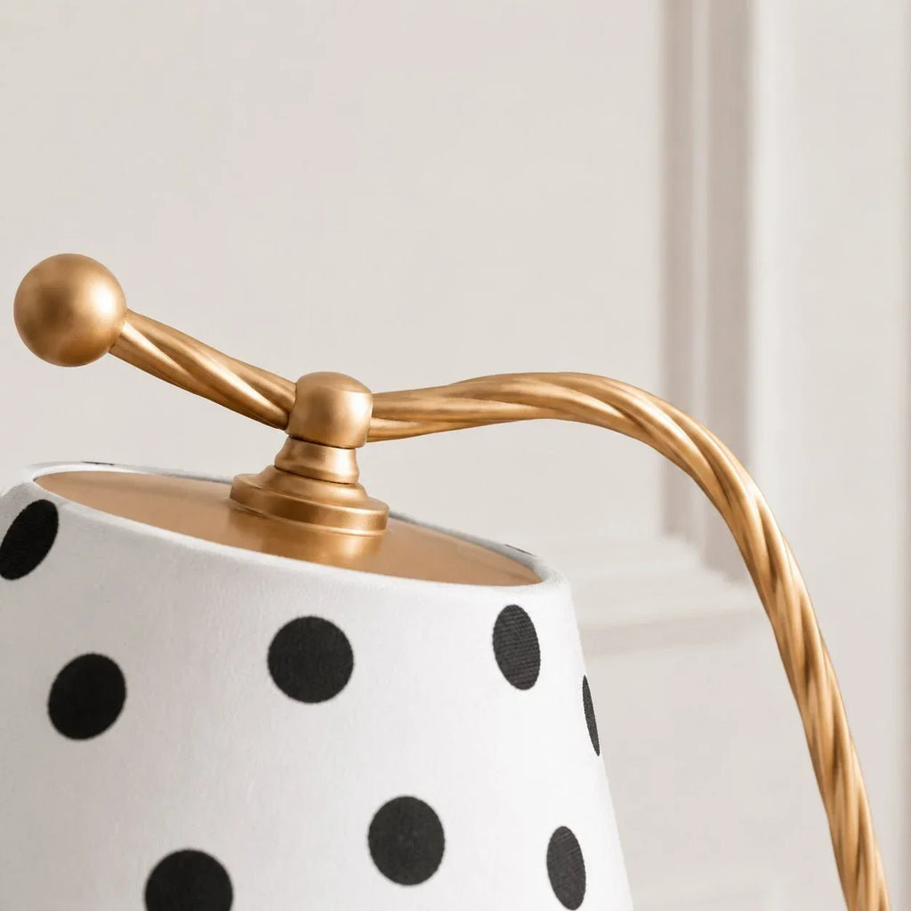 Retro Black and White Polka Dot Table Lamp | Souliia