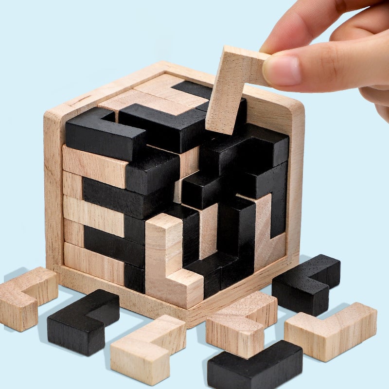 Jeu de puzzle en bois – Aiguisez votre esprit avec des énigmes stimulantes - Souliia
