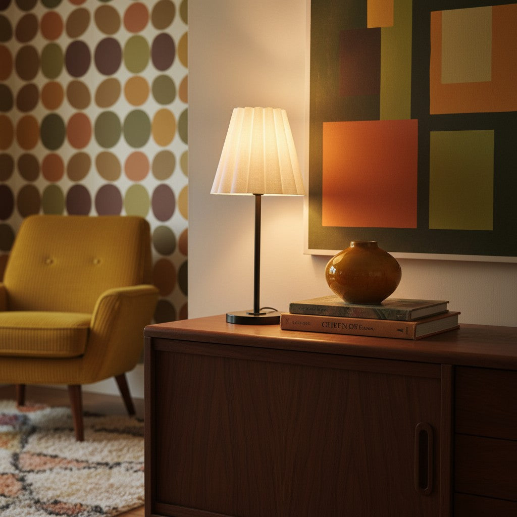 Ruffmeto Transitional Slim Table Lamp – Sculptural Shade Lighting for Living Room or Bedroom | Souliia