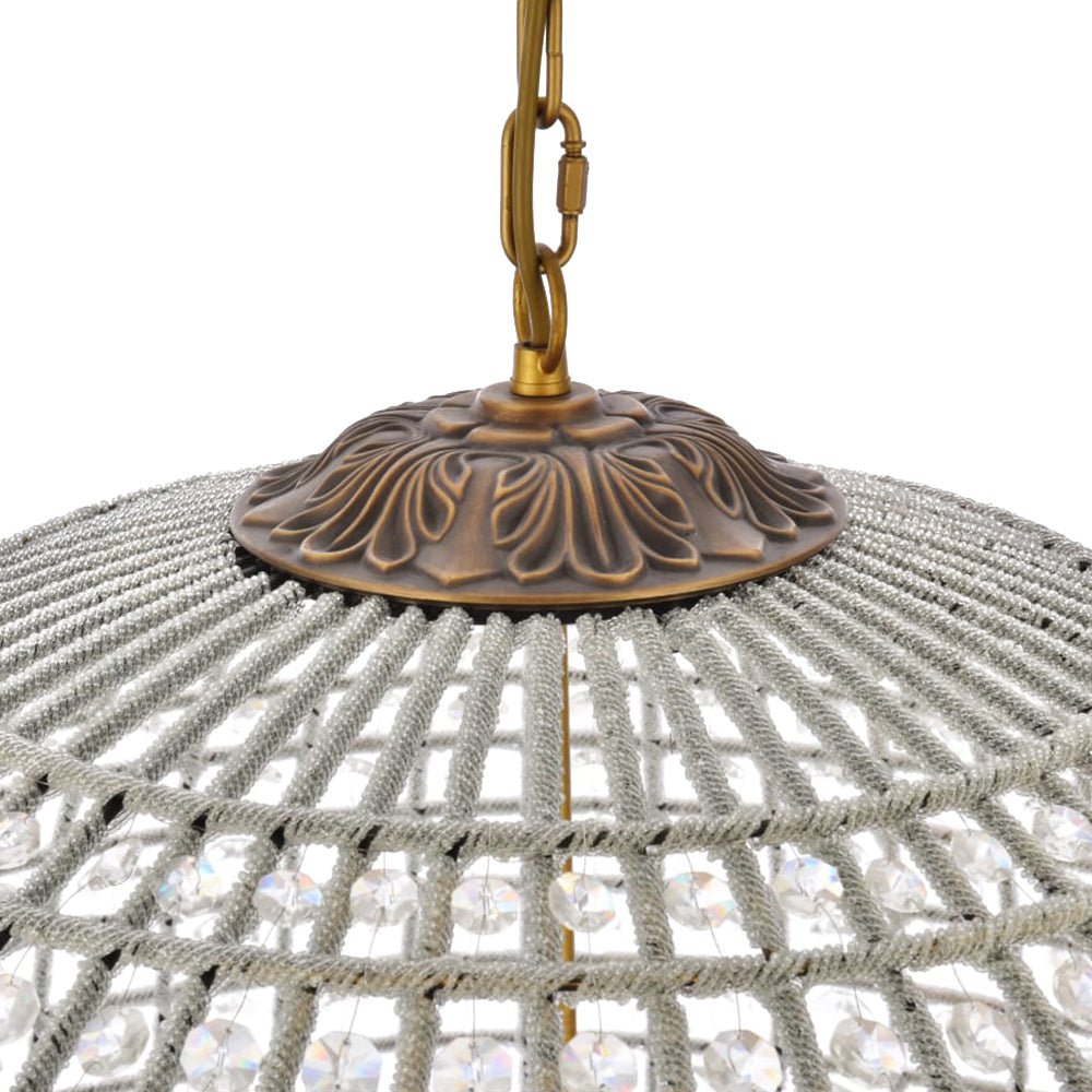 Luxurious Vintage Crystal Globe Chandelier with Antique Brass Finish | Souliia