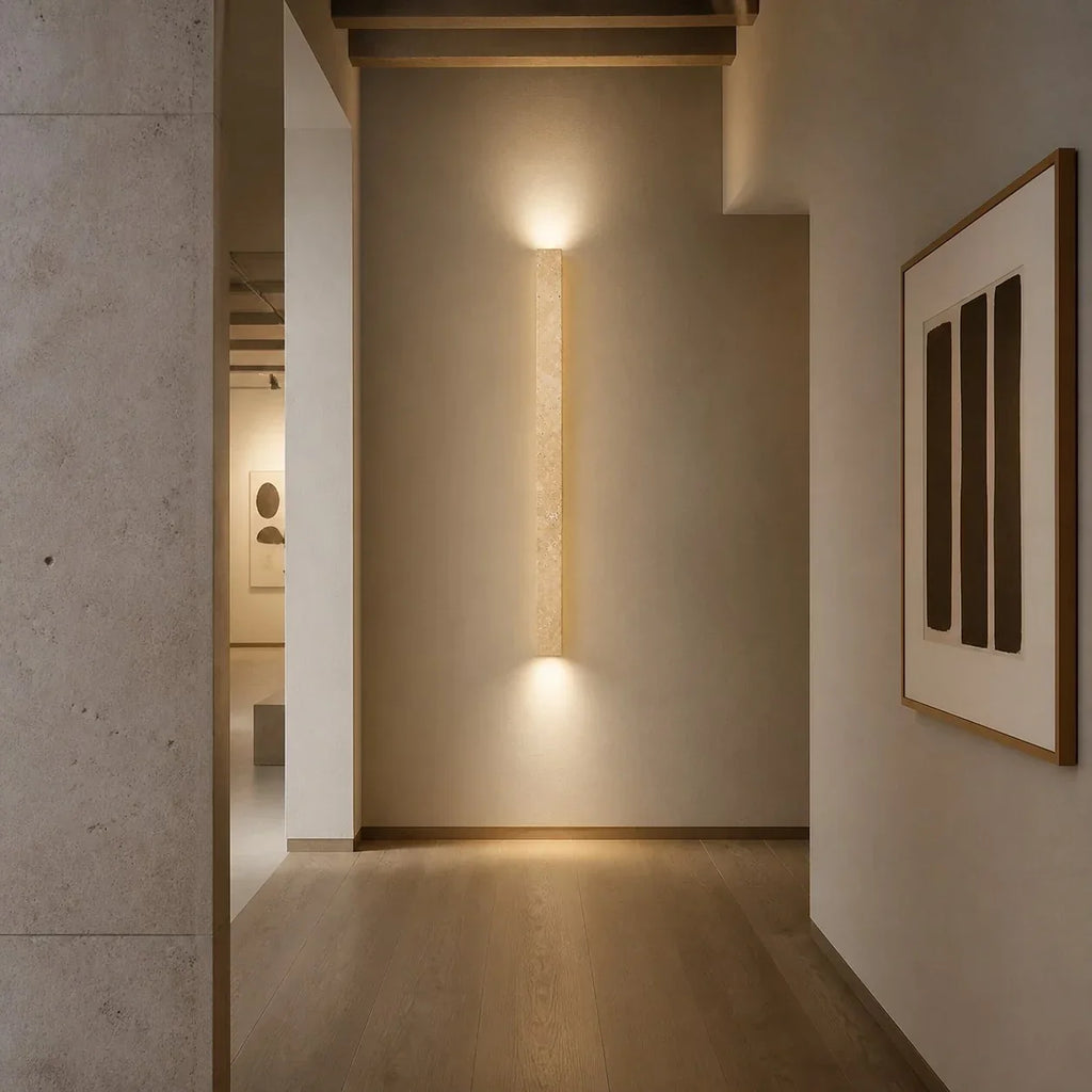 Stone Linear Wall Sconce, Up Down Wall Light for Hallway, Vanity, Bedroom and Stairway | Souliia