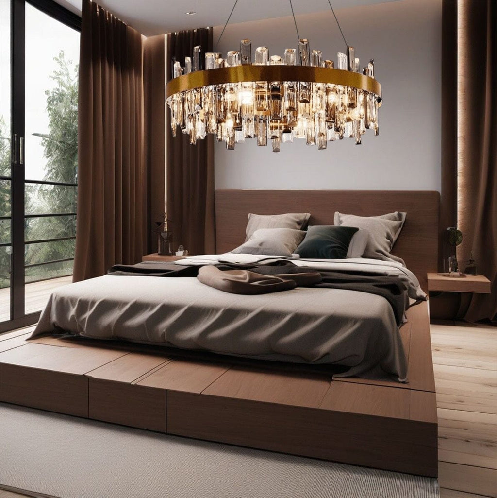 Liora Gold Plated Stainless Steel Crystal Pendant Chandelier
