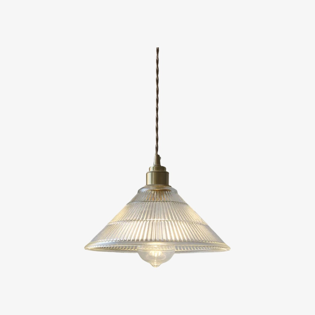 Ribilux Ribbed Pendant Light - Vintage Glass and Metal for Kitchen and Dining Room | Souliia