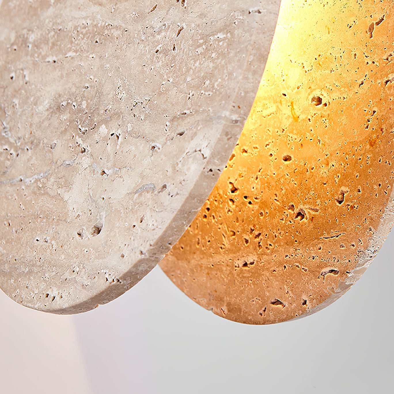 Stone Textured Disc Travertine Pendant Light M04 | Souliia