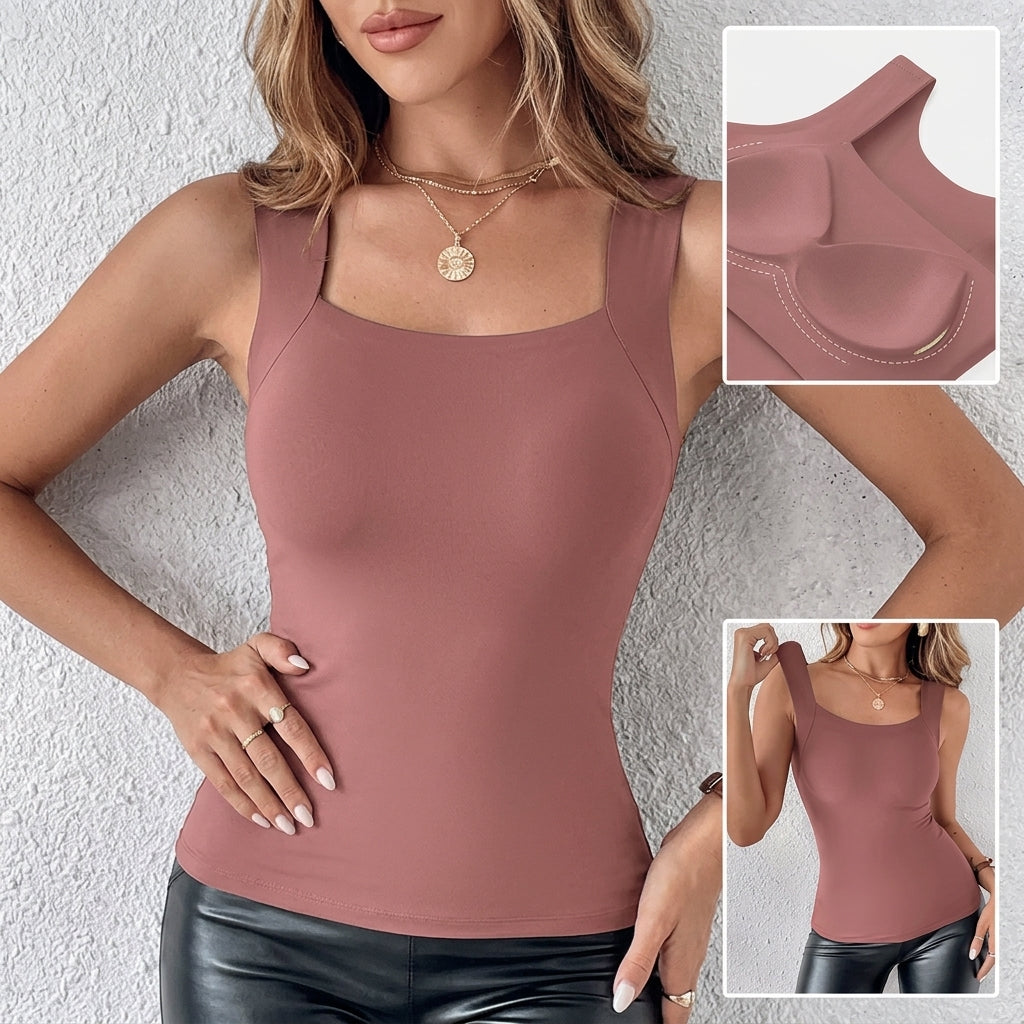 SensaCurve – Seamless Built-In Bra Tank with Stay-Put Padding - Souliia