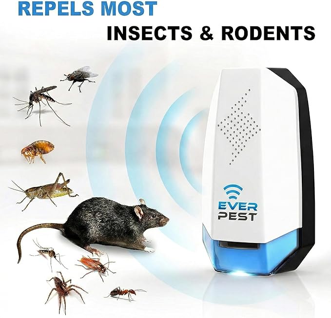 Set of 2 Ultrasonic Pest Repellers with Night Light - Souliia