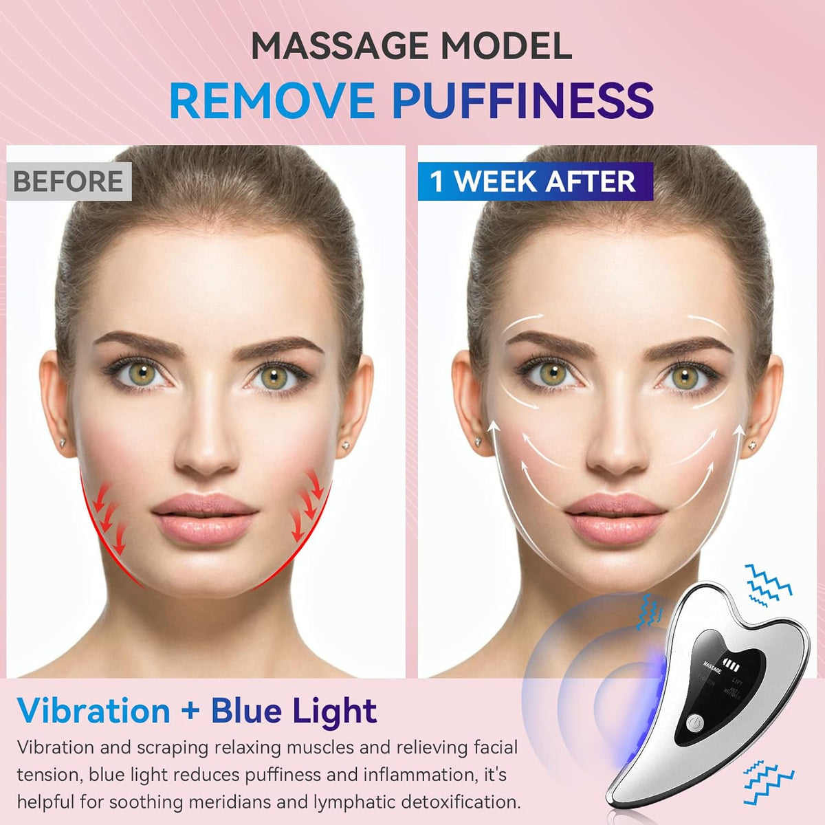 Gua-Sha-Gesichtsmassagegerät - Beheiztes vibrierendes Hautpflegegerät