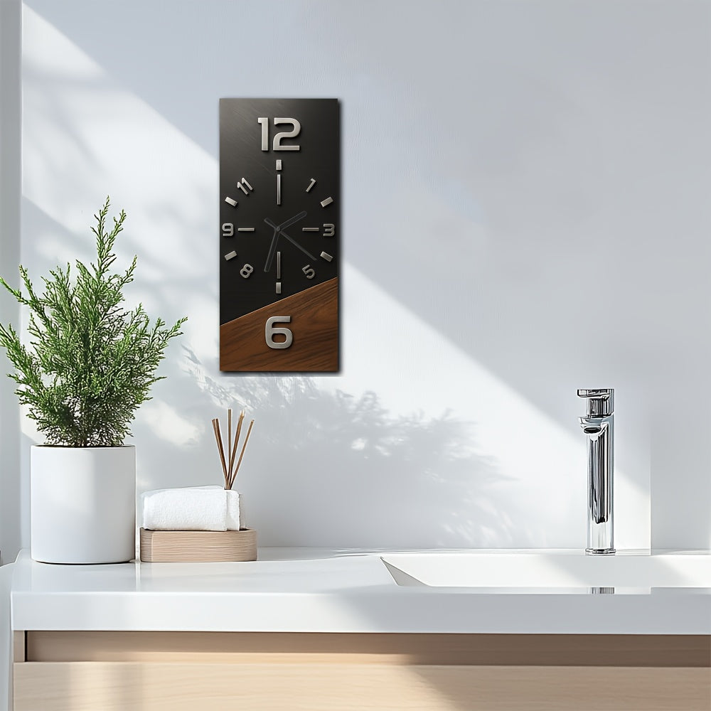 Timberedge Modern Wooden Wall Clock — Bold Contrast Dial