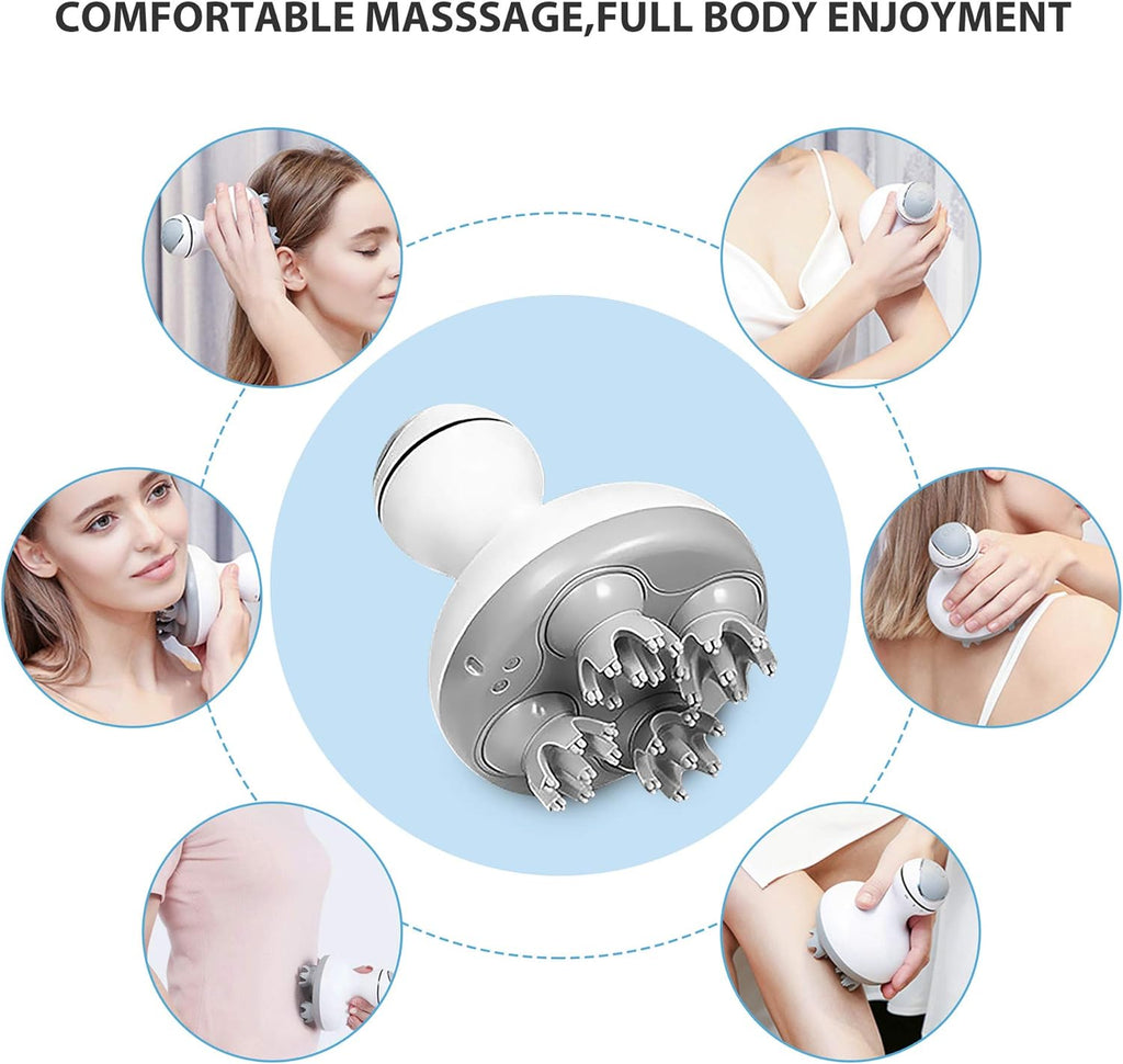 Hoofdhuidmasseur - 4 roterende koppen voor ontspannende hoofdhuidtherapie