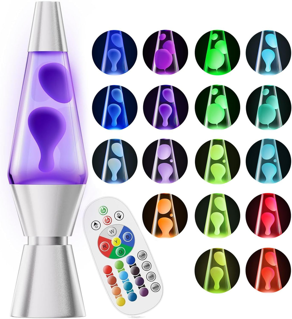 Lampă de lavă LED — lumină relaxantă cu schimbare lină a culorilor