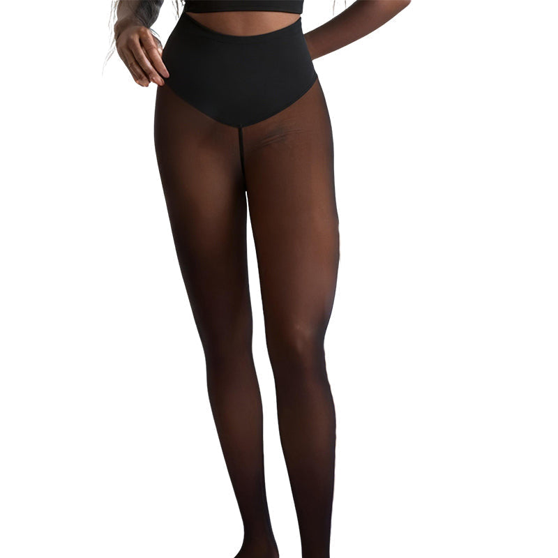 VelouraFlex – Collants sculptants thermiques transparents avec ceinture compressive - Souliia