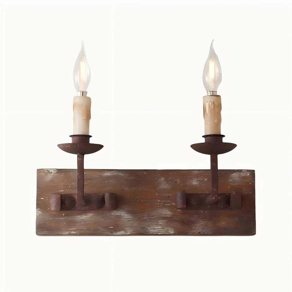 Rustic Candle Wood Wall Sconce | Souliia