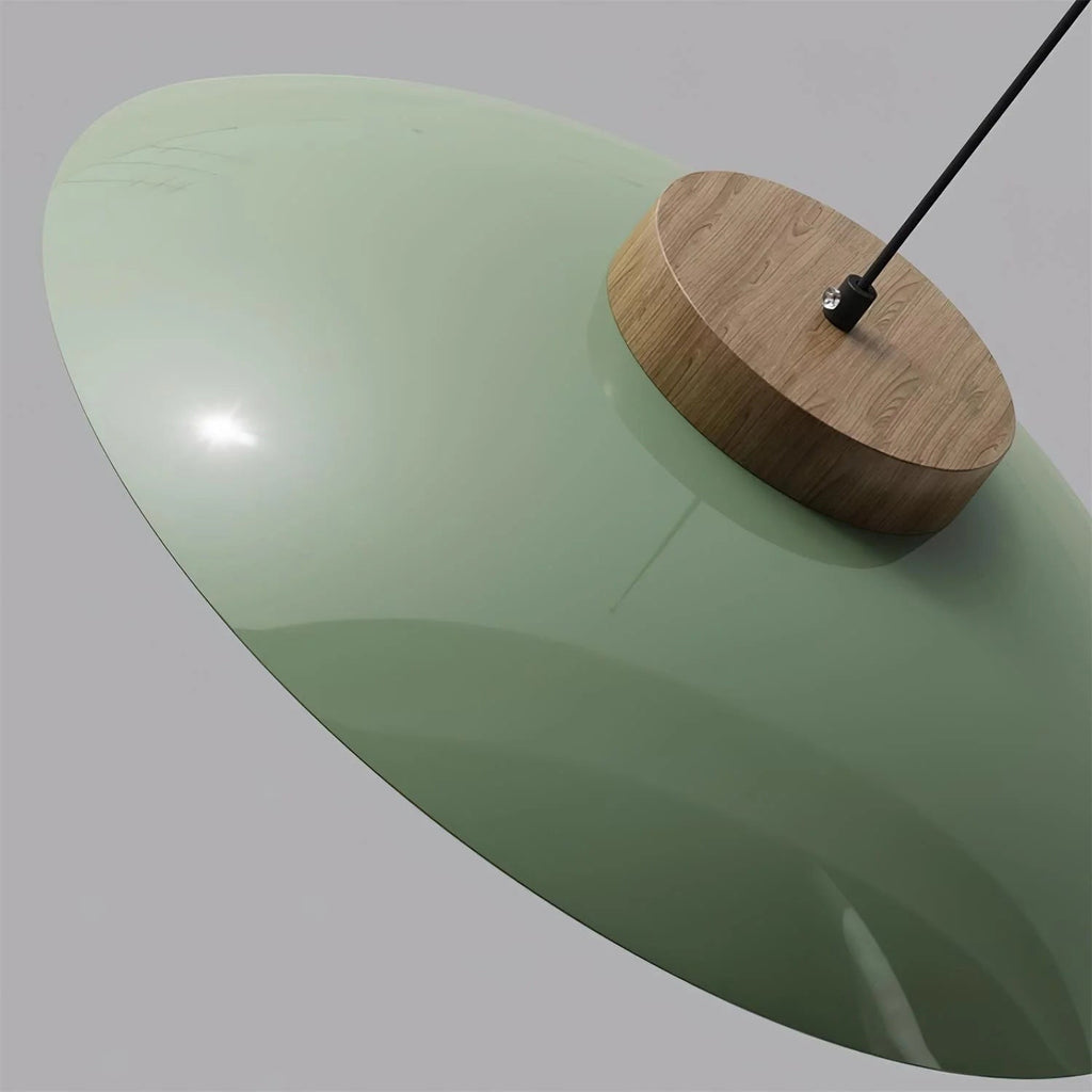 Elegancka lampa wisząca Oribela w kształcie spodka o smukłym profilu – nowoczesna minimalistyczna lampa do jadalni i nad wyspę kuchenną | Souliia