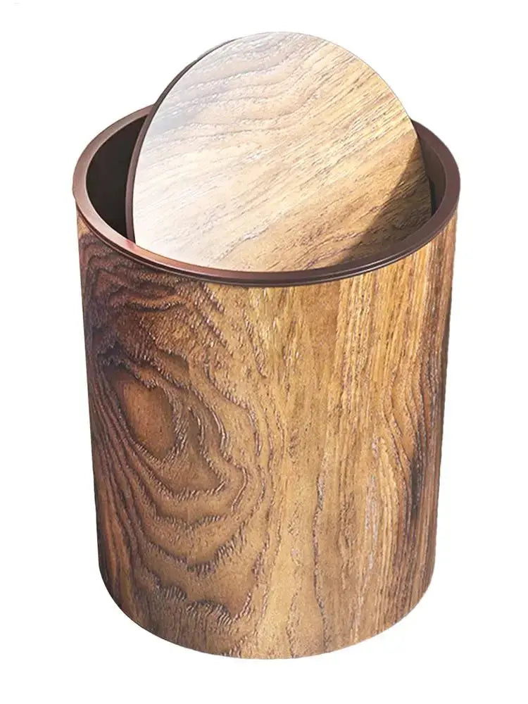 Trash Bin with Swing Lid | Wood Appearance | Silent and Clean | HyggeBin - Souliia