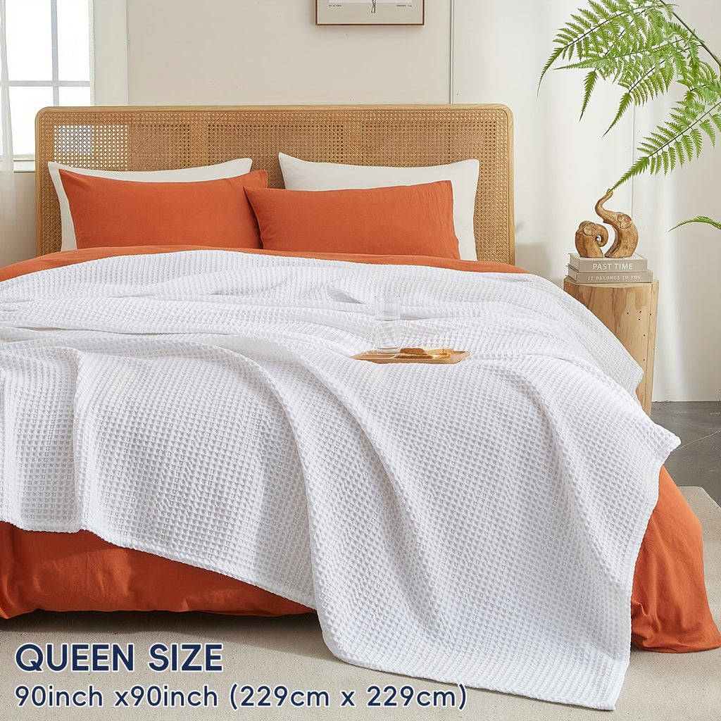Cloudweave Cozy Waffle Throw Blanket — Lightweight, Durable Everyday Weave