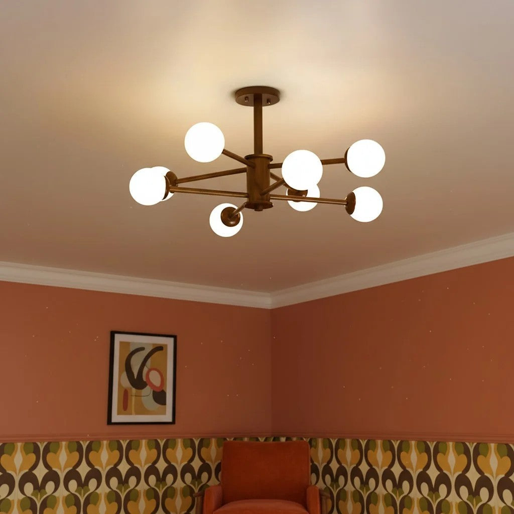 Lampada da soffitto dal design molecolare Orrise - Lampadario artistico con illuminazione a rami per gli ambienti domestici | Souliia