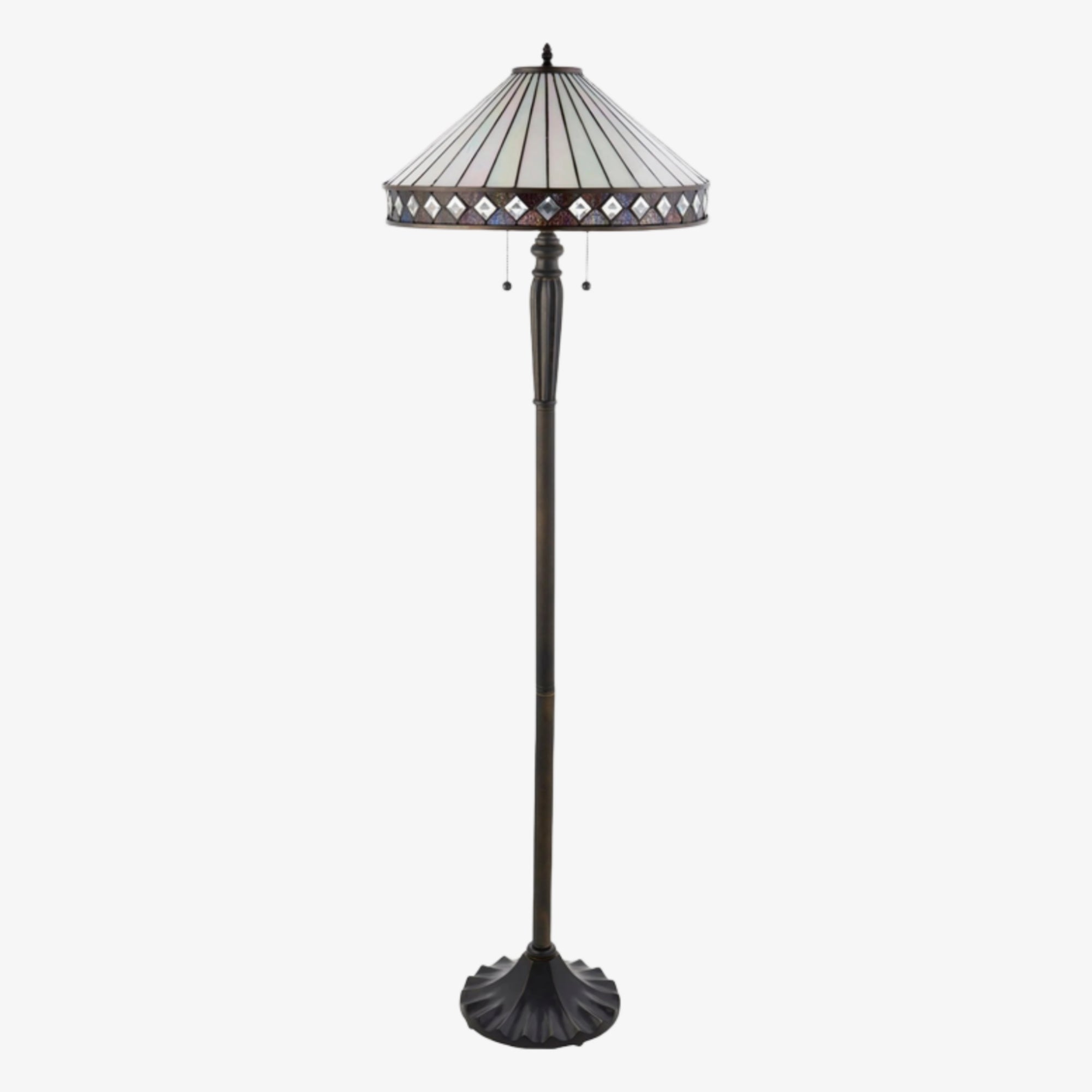 TiffStar Kunstglas Stehleuchte mit Ornamentmuster-Schirm – Stehlampe für Wohnzimmer | Souliia