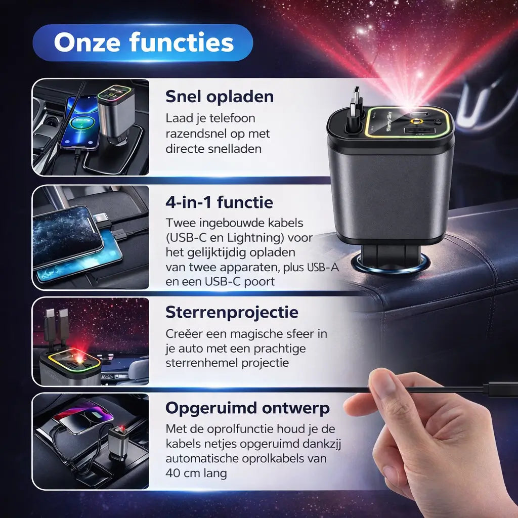 VoltAura — Charge Four Devices Fast & Light Up Your Night Drive Sky - Souliia