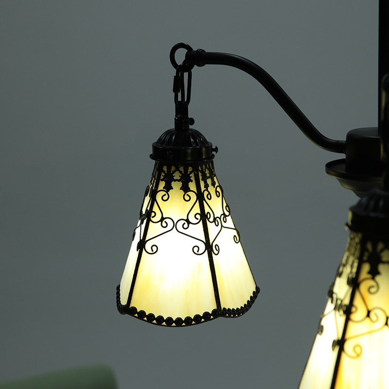 Tiffany-Style 3-Light Glass Pendant Chandelier | Souliia